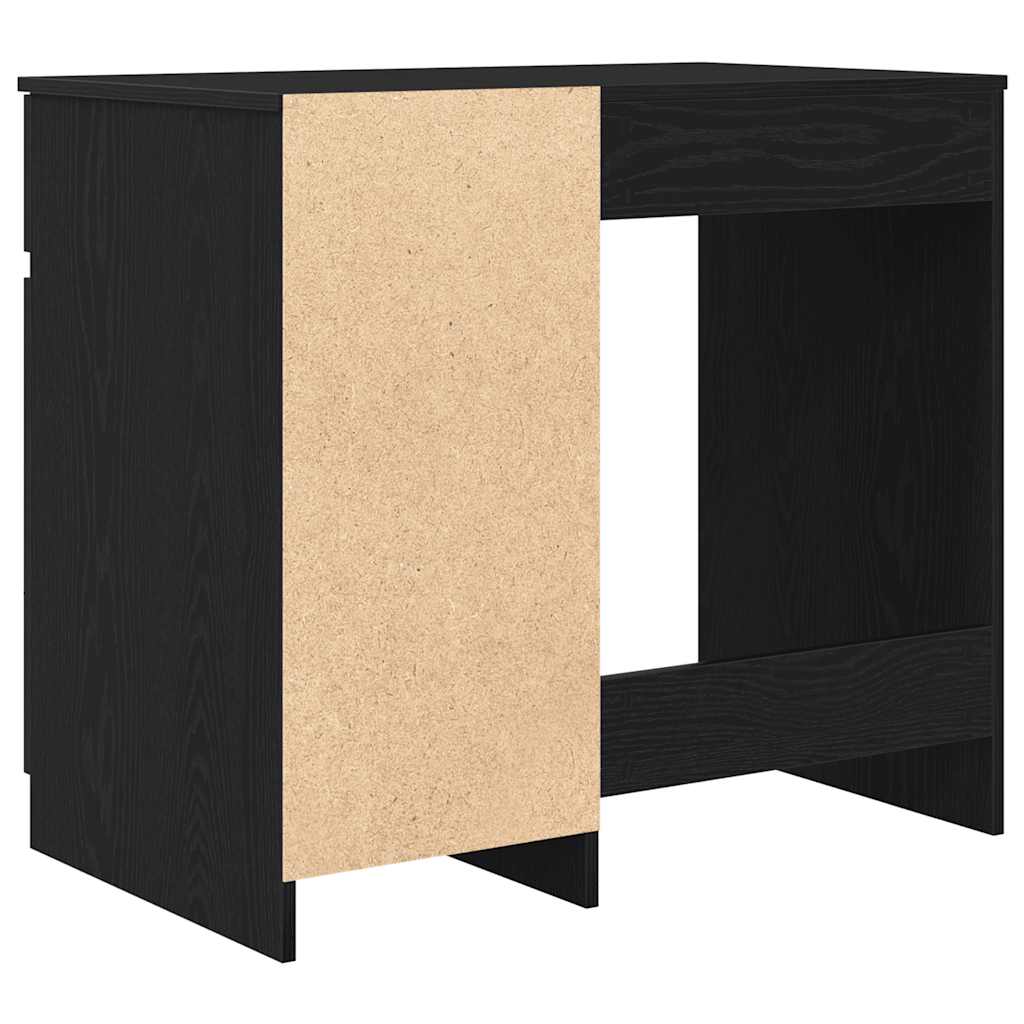 Birou Stejar negru 86x49x76 cm Lemn prelucrat