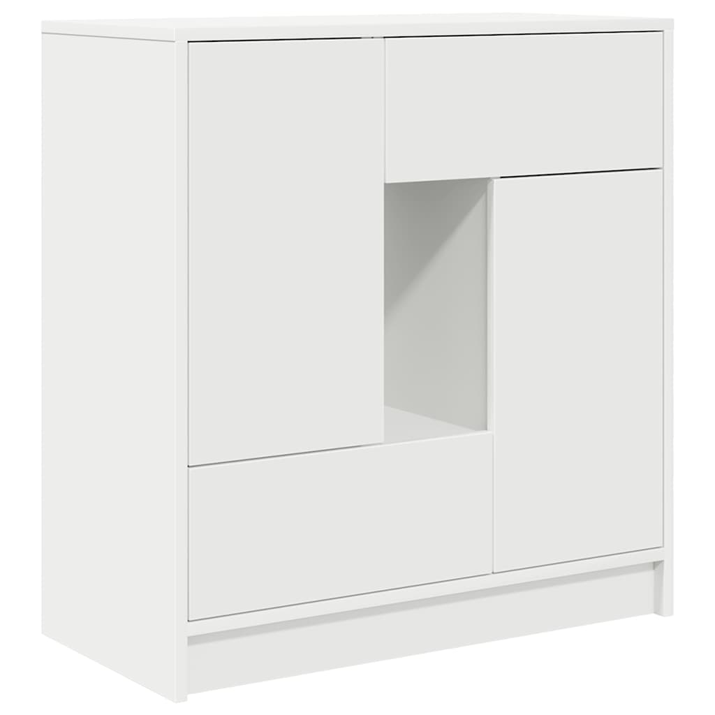 Sideboard with drawers and doors white 70.5x34x74.5 cm