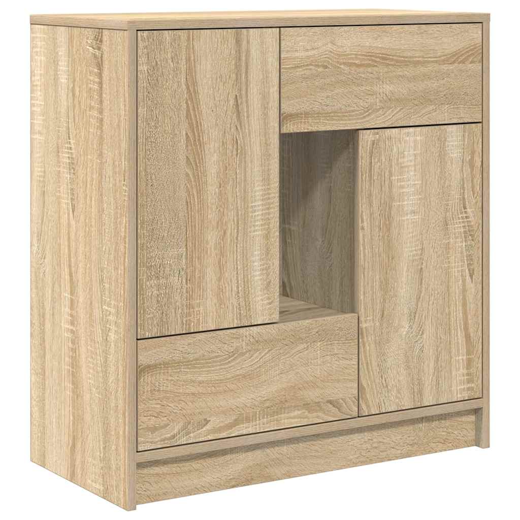 Sideboard with drawers and doors Sonoma Oak 70.5x34x74.5 cm