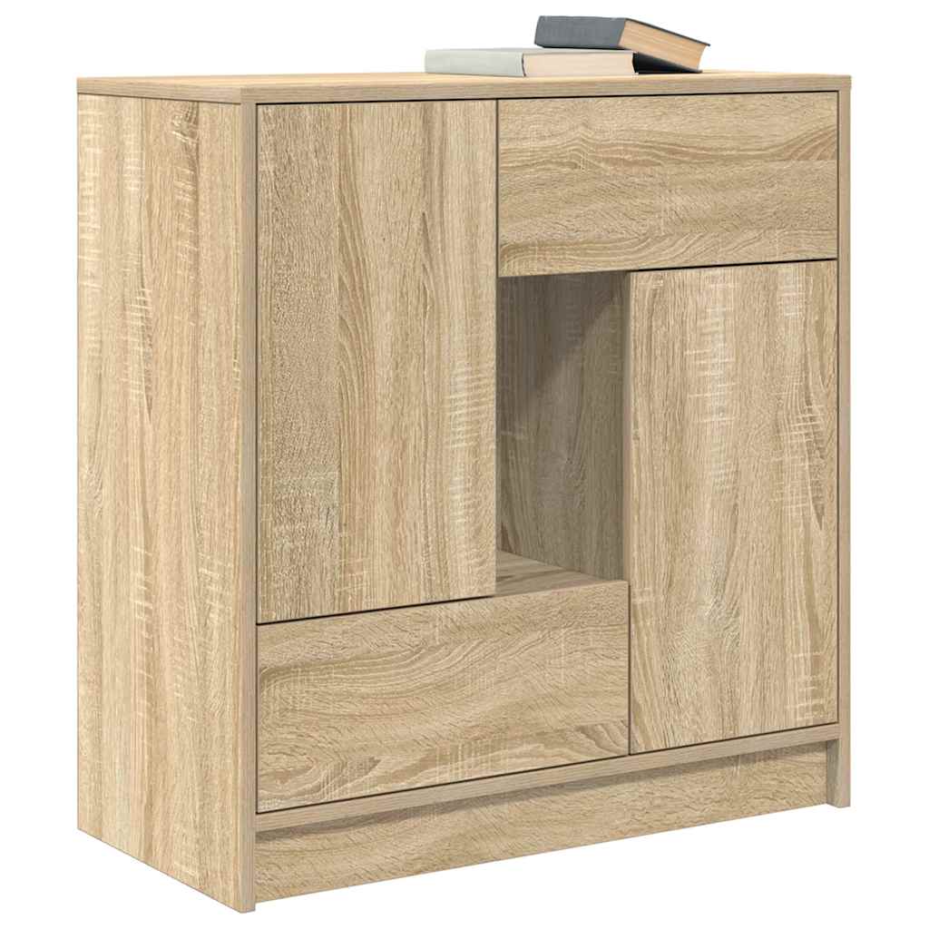 Sideboard with drawers and doors Sonoma Oak 70.5x34x74.5 cm