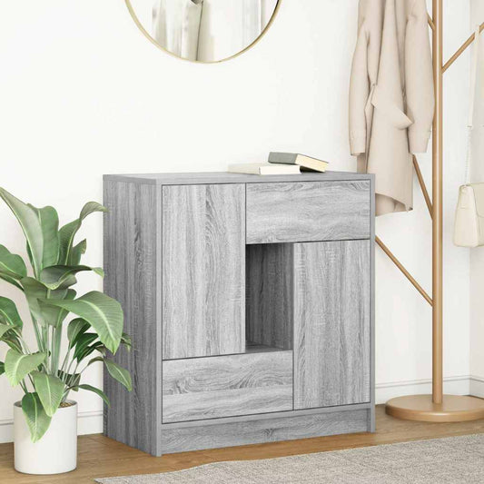 Sideboard with drawers and doors Sonoma Grey 70.5x34x74.5 cm