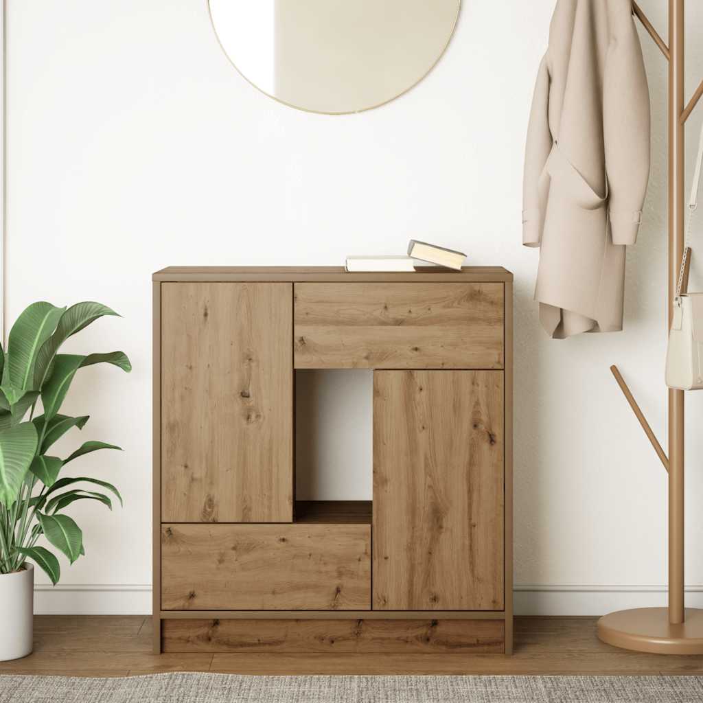 Sideboard with drawers and doors Artisan Oak 70.5x34x74.5 cm