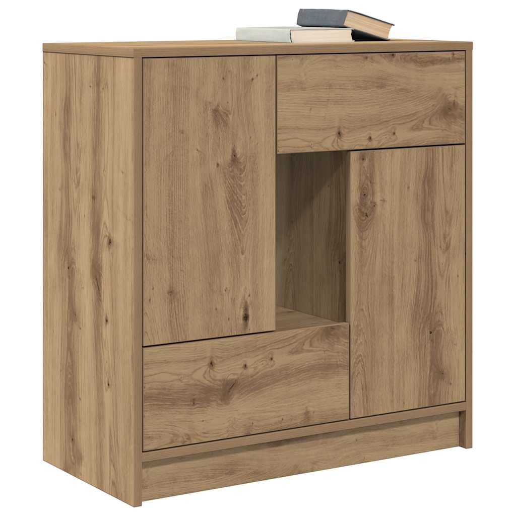 Sideboard with drawers and doors Artisan Oak 70.5x34x74.5 cm