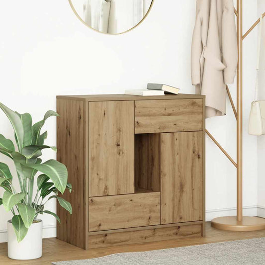 Sideboard with drawers and doors Artisan Oak 70.5x34x74.5 cm