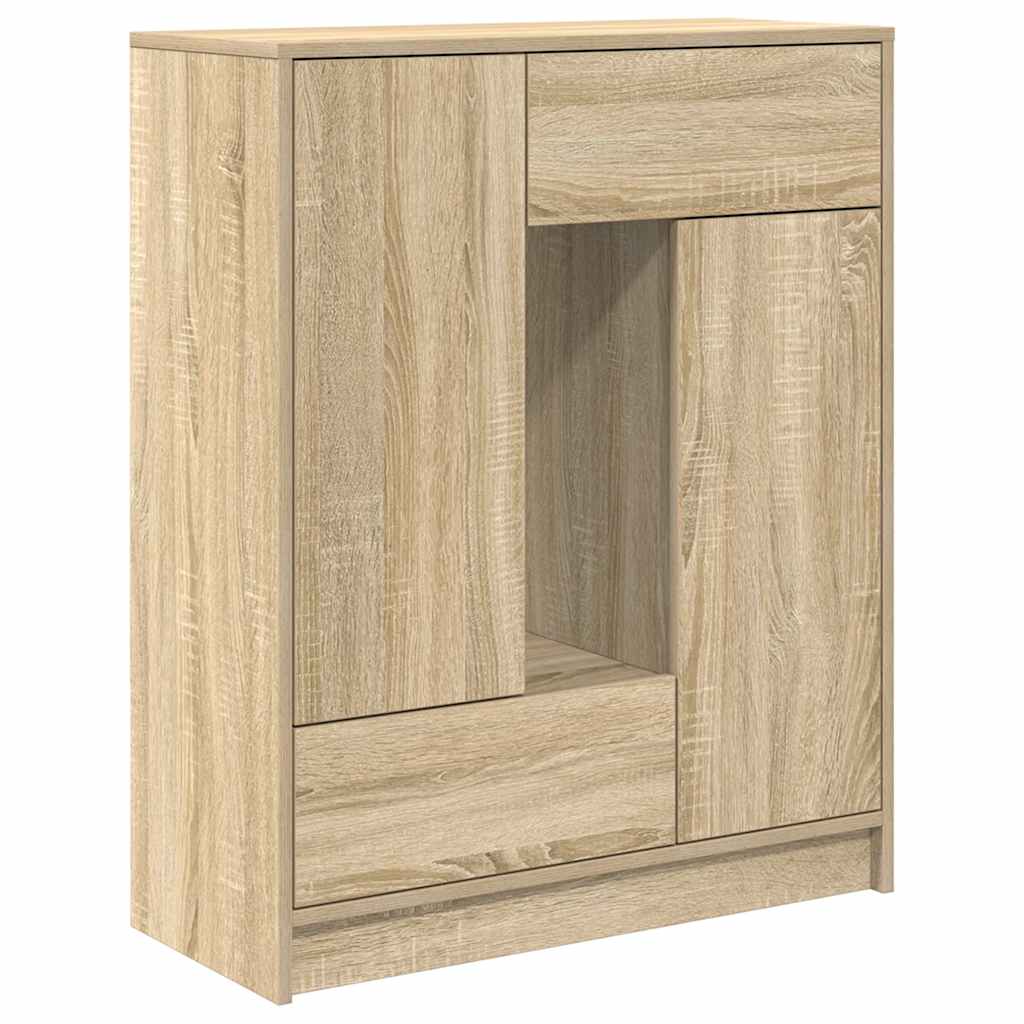 Sideboard with drawers and doors Sonoma Oak 73x31x90 cm