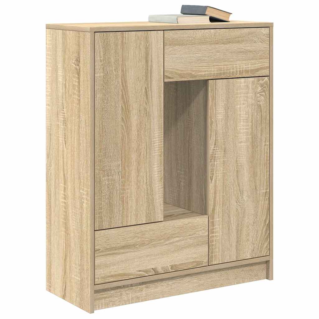 Sideboard with drawers and doors Sonoma Oak 73x31x90 cm