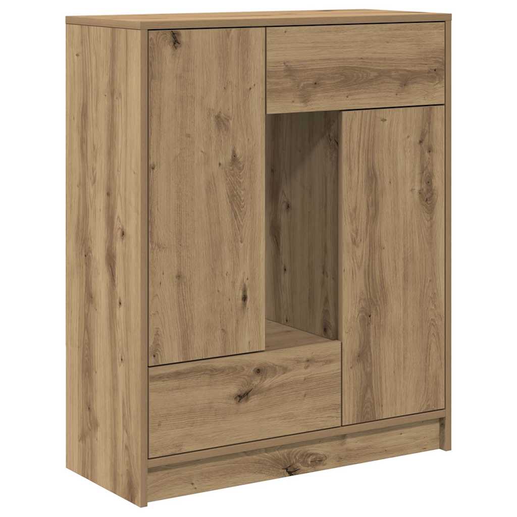 Sideboard with drawers and doors Artisan Oak 73x31x90 cm