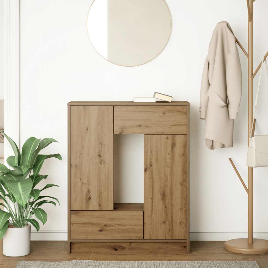 Sideboard with drawers and doors Artisan Oak 73x31x90 cm