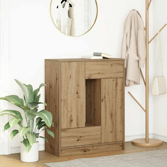 Sideboard with drawers and doors Artisan Oak 73x31x90 cm