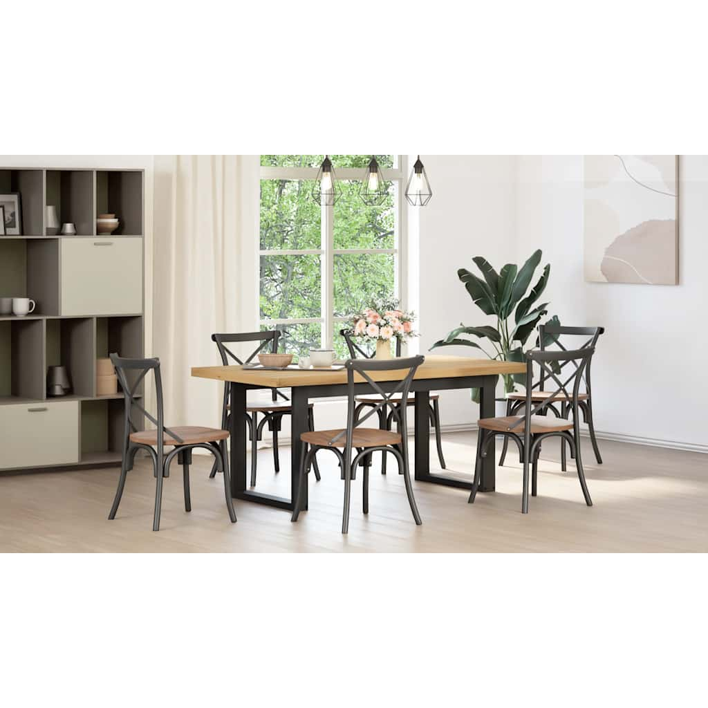 NOAIN dining table U-shaped legs solid pine wood