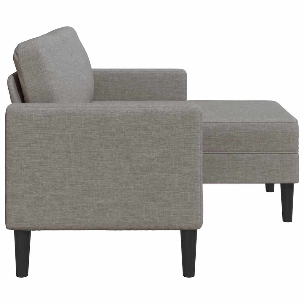 2-seater sofa with L-shaped chaise longue, taupe, 125 cm