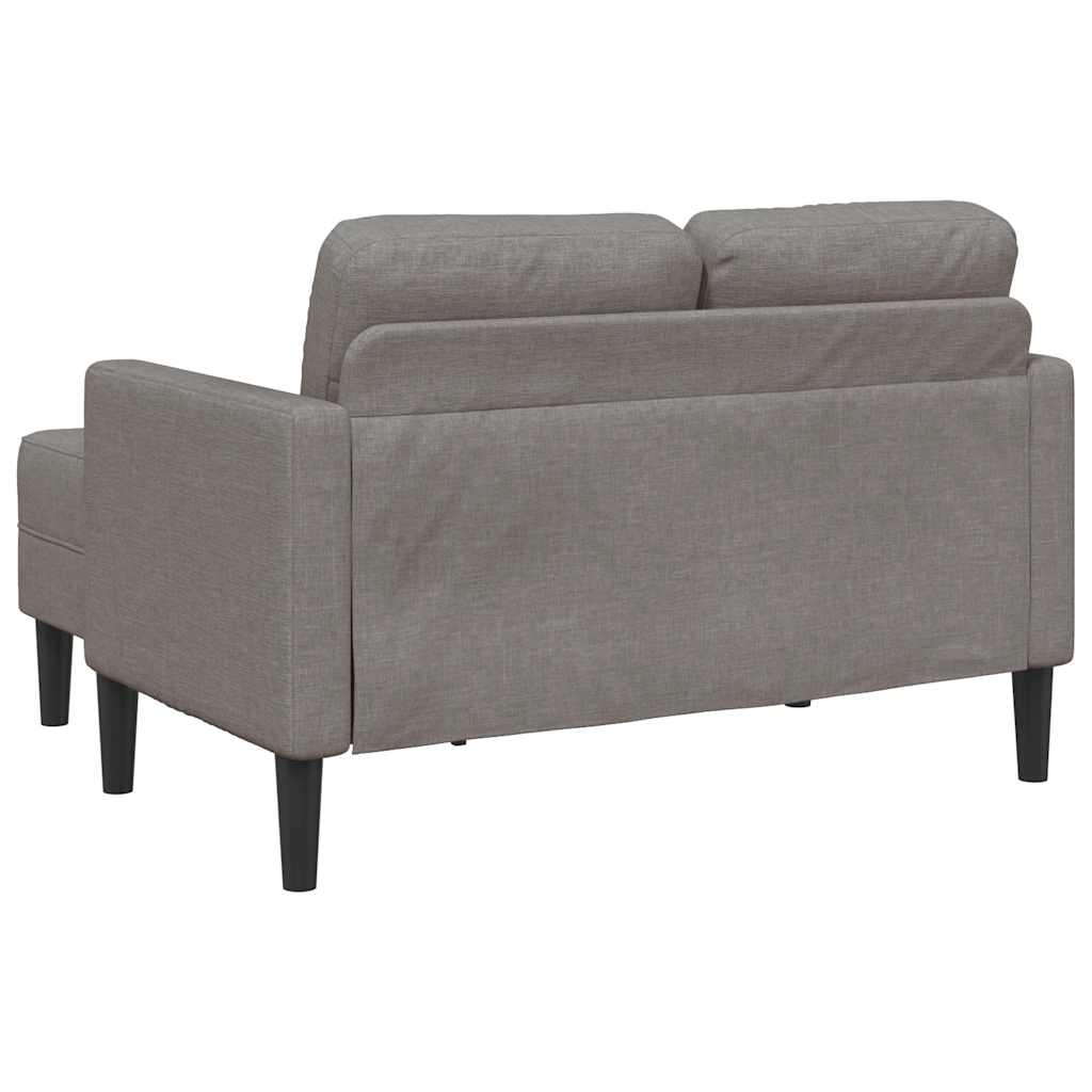 2-seater sofa with L-shaped chaise longue, taupe, 125 cm