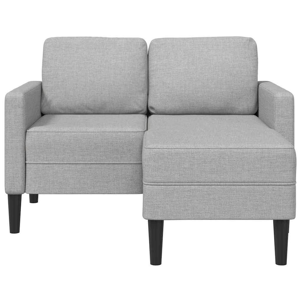 2-seater sofa with chaise longue in L shape, cloud grey, 125 cm, textile