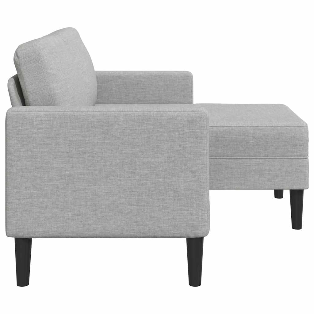 2-seater sofa with chaise longue in L shape, cloud grey, 125 cm, textile