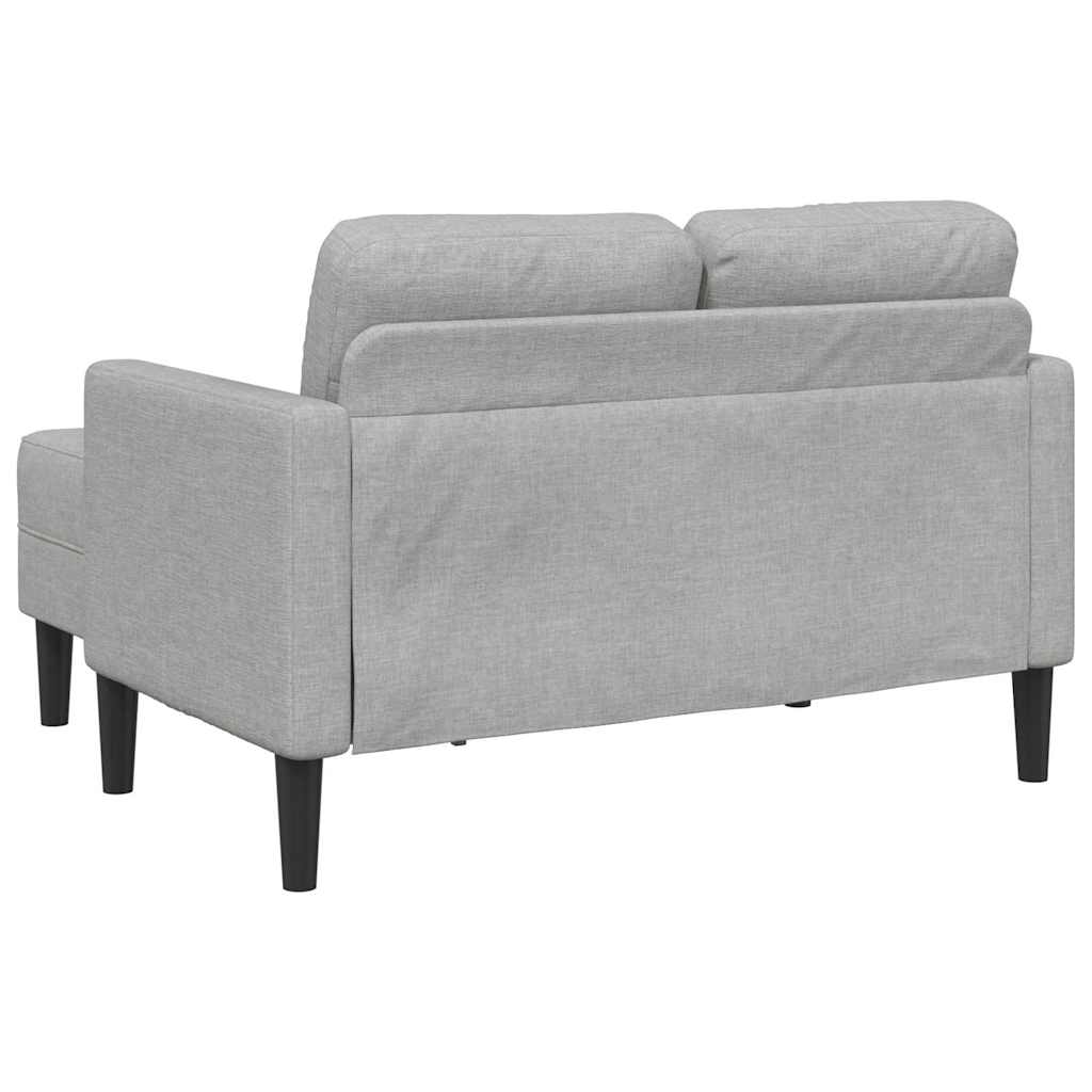 2-seater sofa with chaise longue in L shape, cloud grey, 125 cm, textile