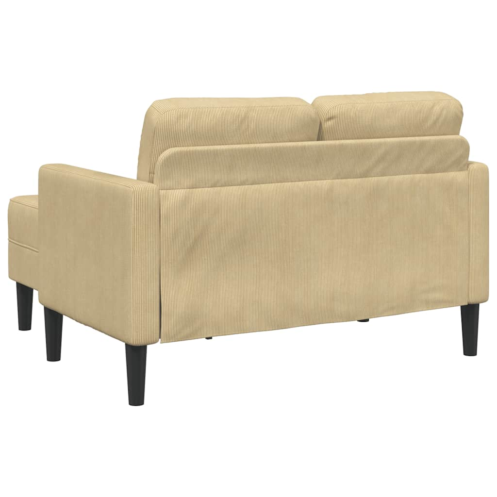 2-seater sofa with chaise longue L-shaped light green grey