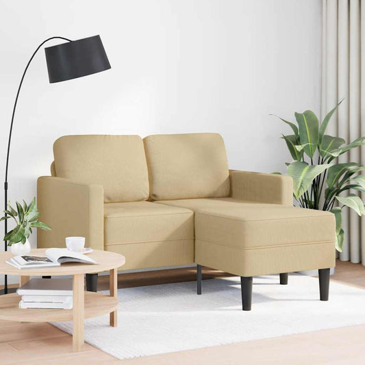 2-seater sofa with chaise longue L-shaped light green grey