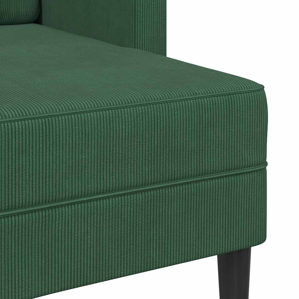 2-seater sofa with chaise longue L-shaped jungle green 125cm in