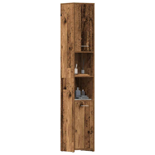 Bathroom cabinet, Old wood, 30x30x183.5 cm, Chipboard