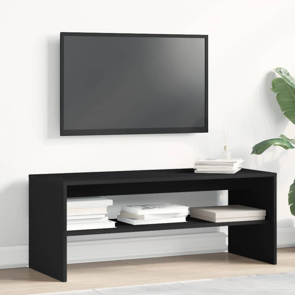 TV cabinet, black, 100 x 40 x 40 cm, chipboard