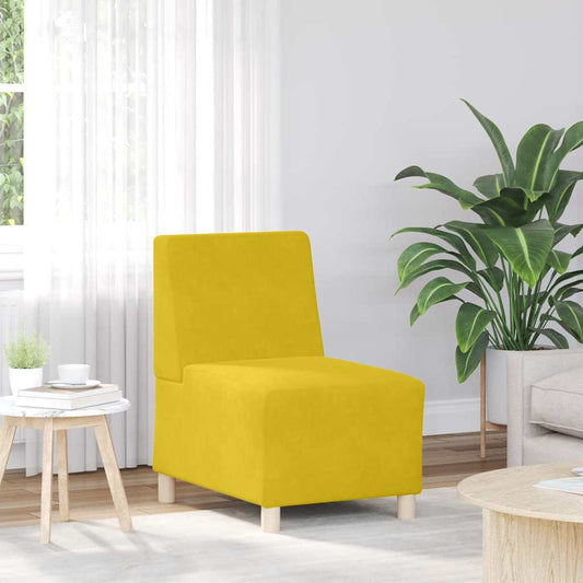 Sofa Chair Yellow 55 cm Velvet