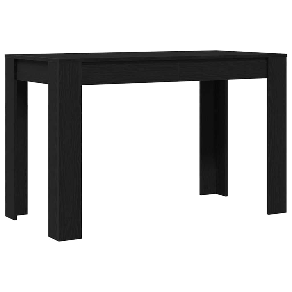 Black oak dining table 120x60x76 cm processed wood