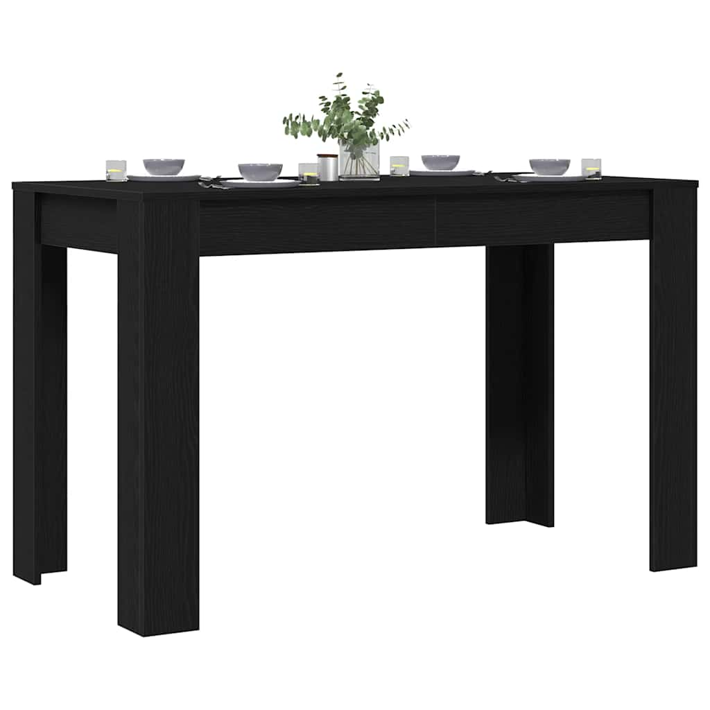 Black oak dining table 120x60x76 cm processed wood