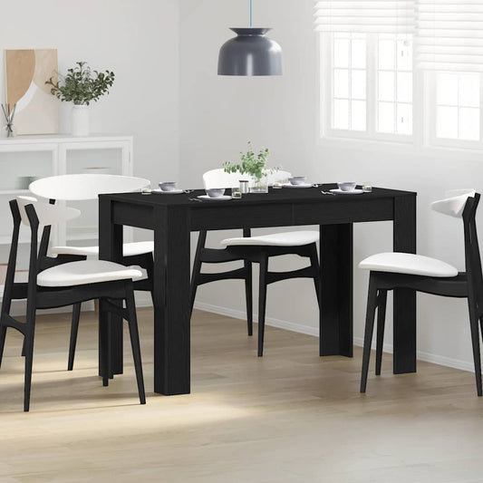 Black oak dining table 120x60x76 cm processed wood