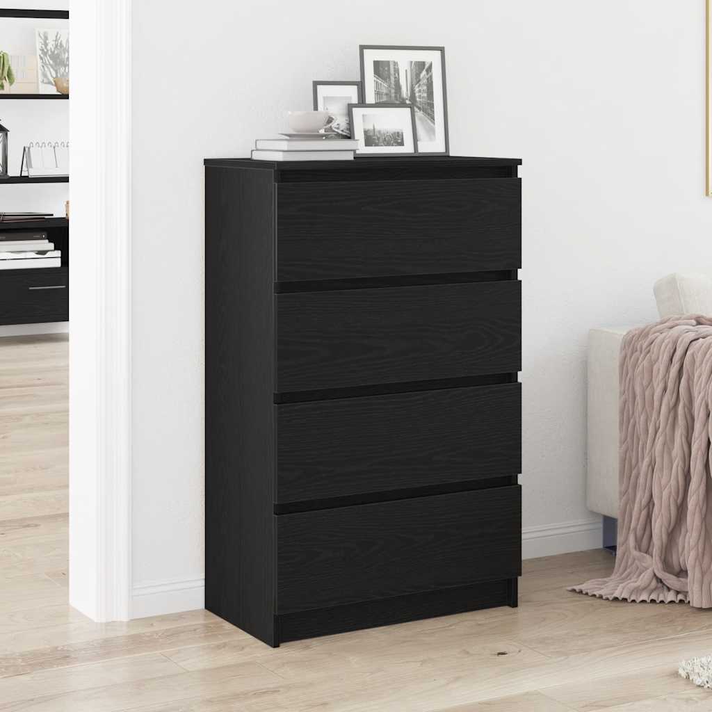 Sideboard Black Oak 60x35x98.5 cm Processed wood