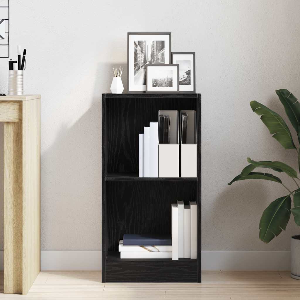 Bookcase Black Oak 40x24x76 cm Processed wood