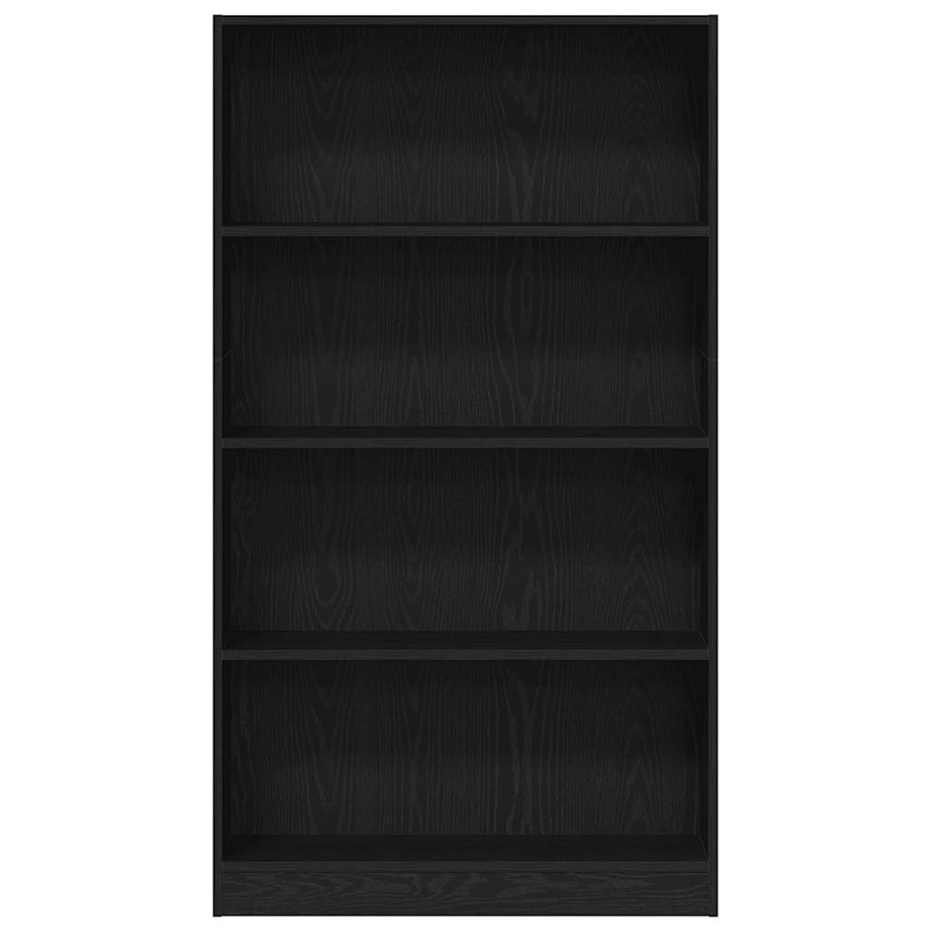 4-Tier Bookcase Black Oak 80x24x143 cm Engineered Wood