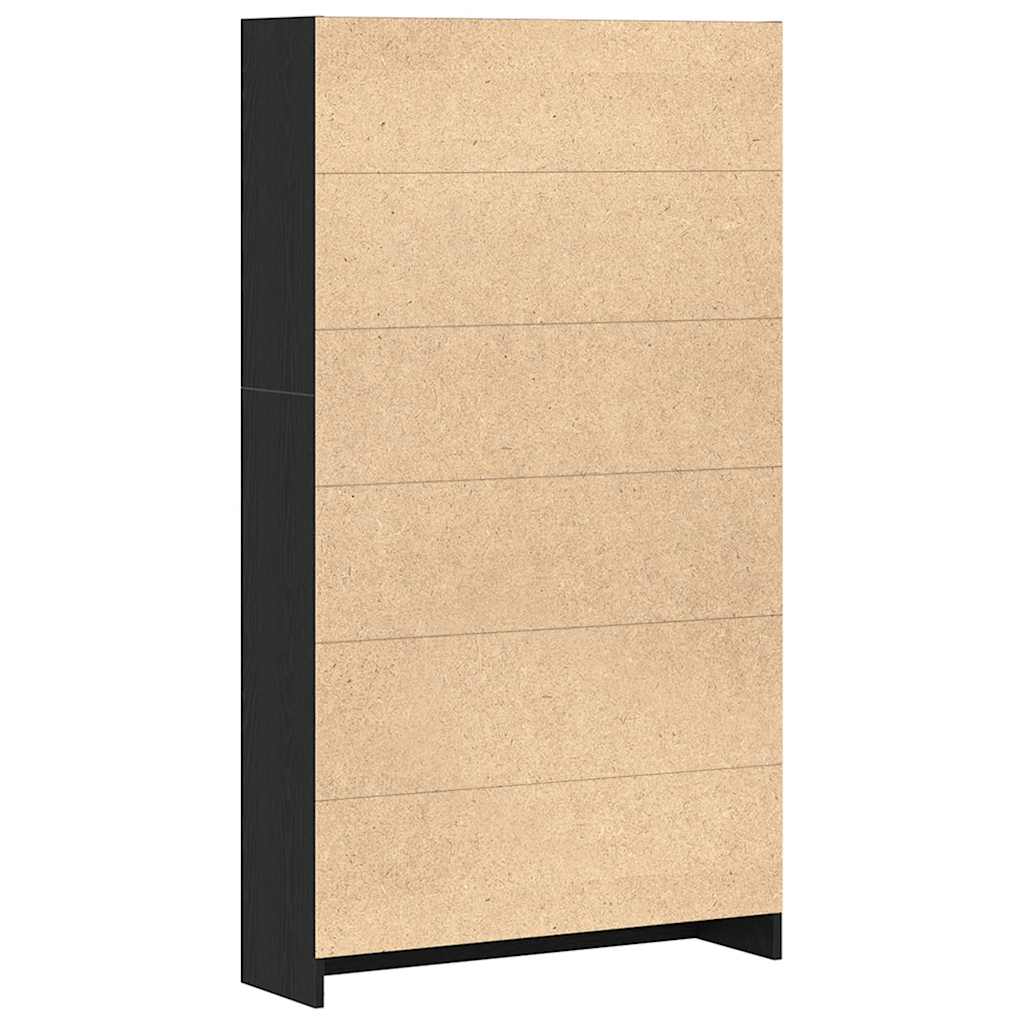 Bibliotecă cu 4 etaje Stejar negru 80x24x143 cm Lemn prelucrat