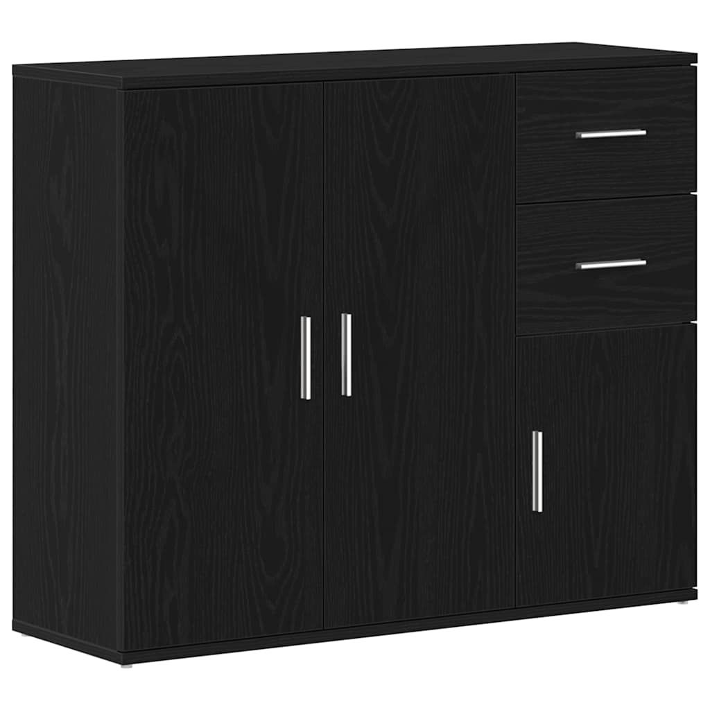 Sideboard Black Oak 91x29.5x75 cm Processed wood