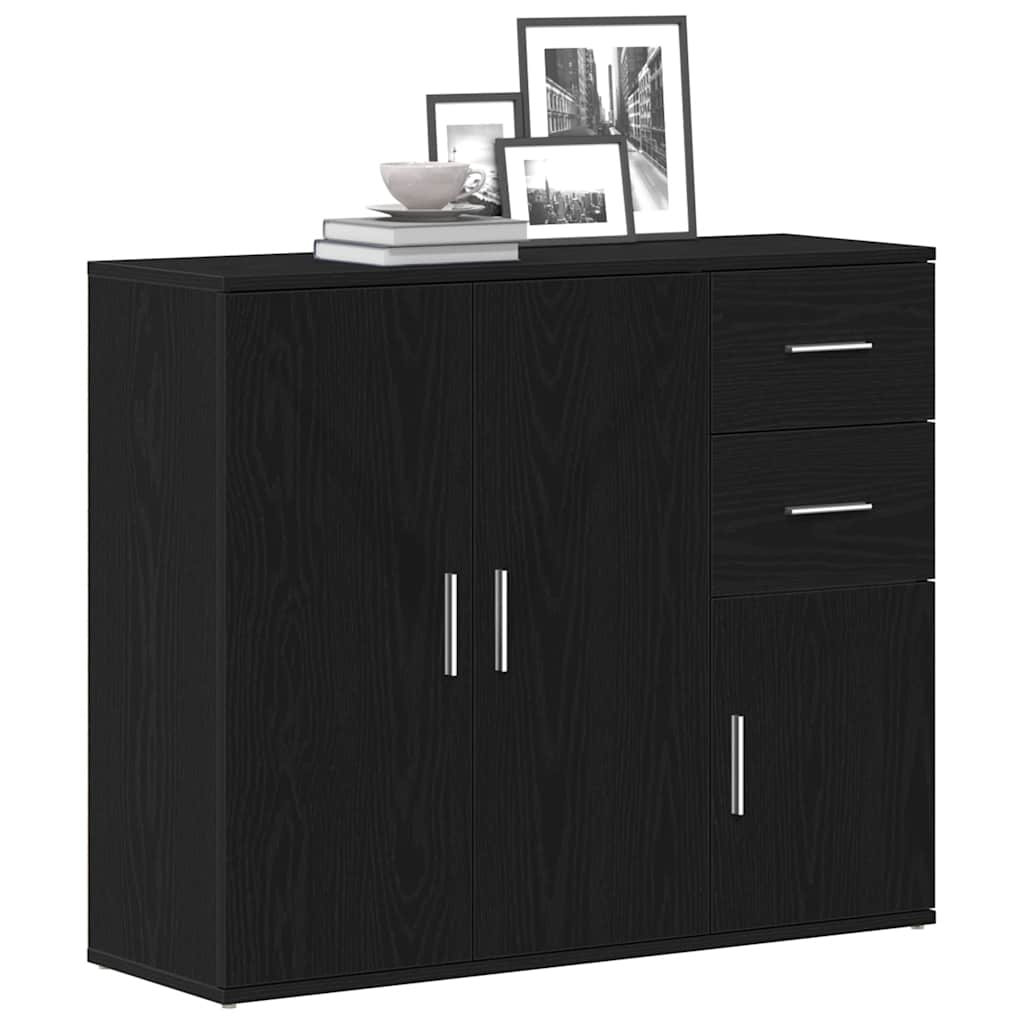 Sideboard Black Oak 91x29.5x75 cm Processed wood