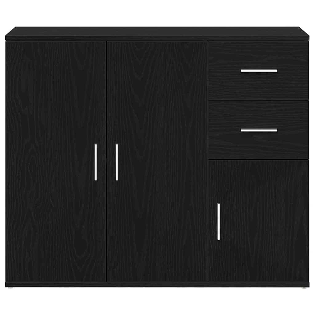 Sideboard Black Oak 91x29.5x75 cm Processed wood