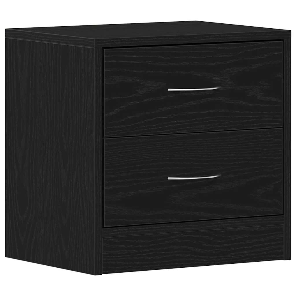 Bedside tables 2 pcs black oak 40x30x40 cm laminated wood