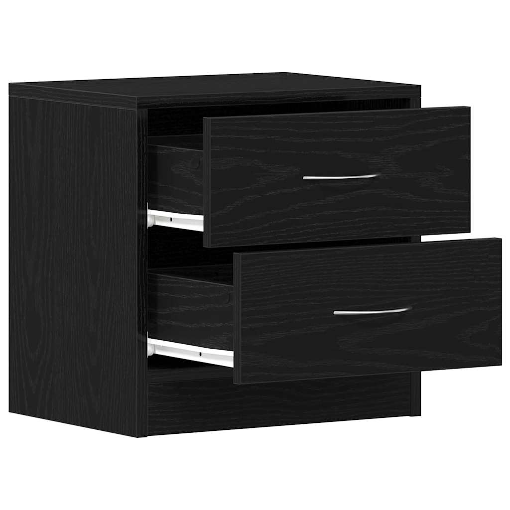 Bedside tables 2 pcs black oak 40x30x40 cm laminated wood