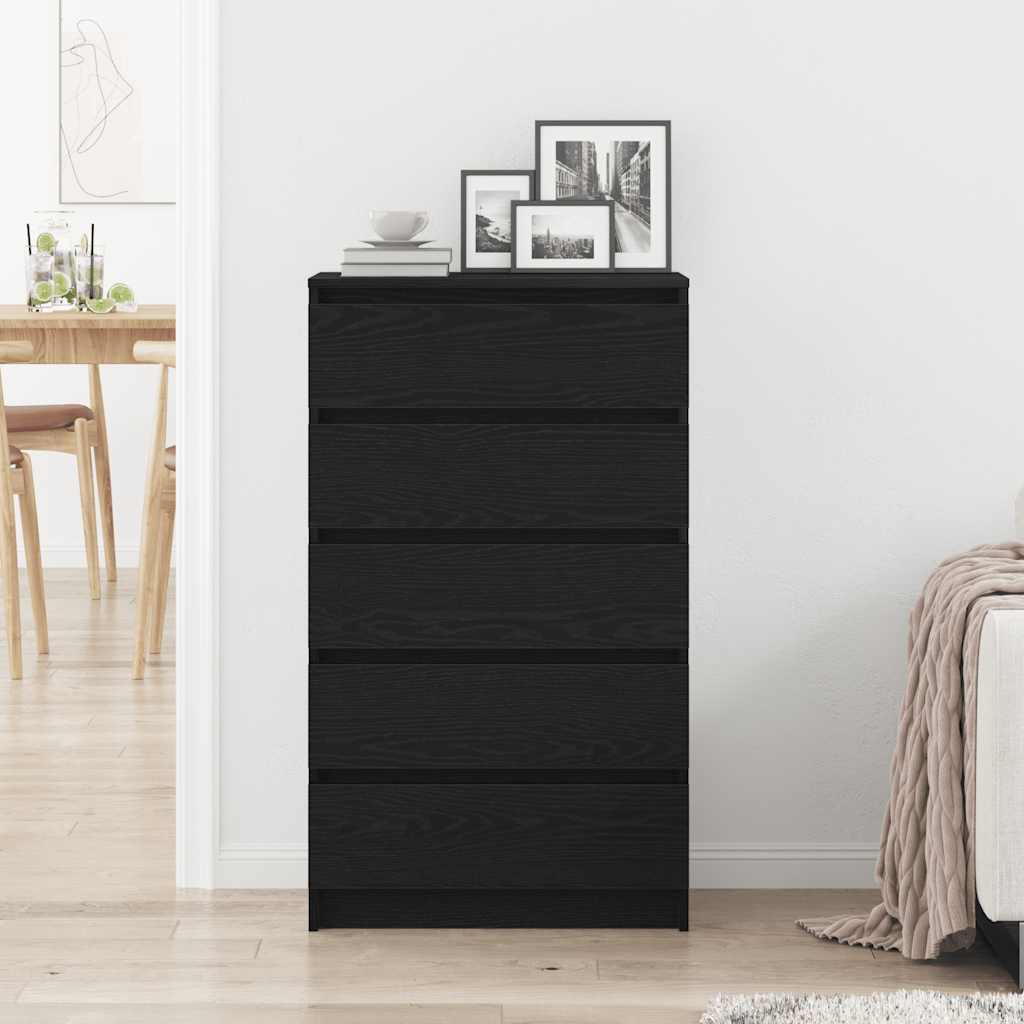 Drawer cabinet, black oak, 60x36x103 cm, processed wood