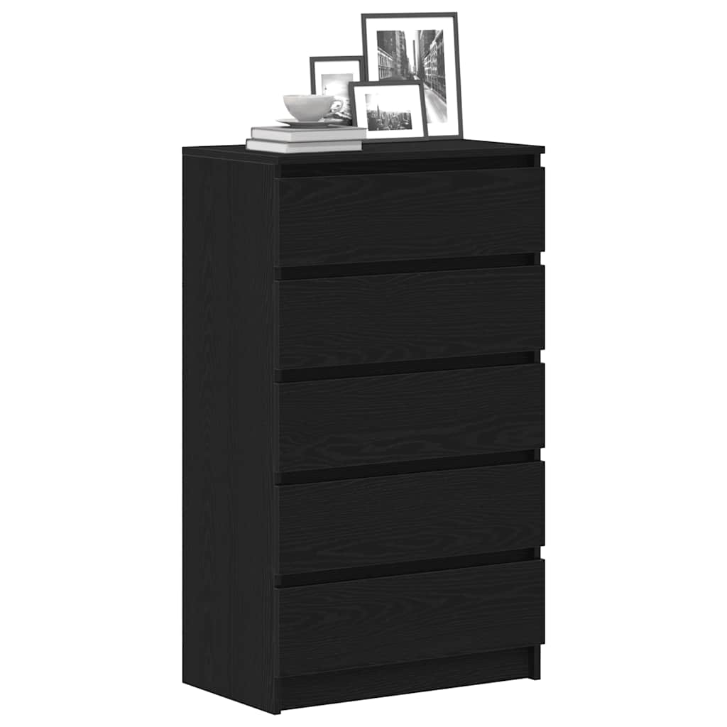 Drawer cabinet, black oak, 60x36x103 cm, processed wood