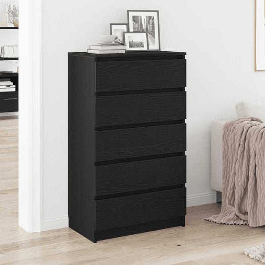 Drawer cabinet, black oak, 60x36x103 cm, processed wood