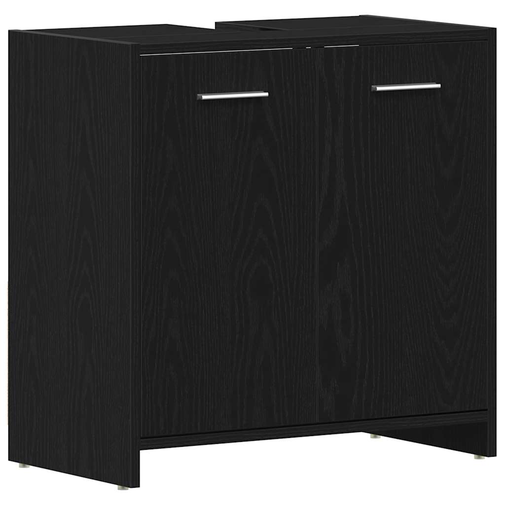 Bathroom sink cabinet black oak engineered wood