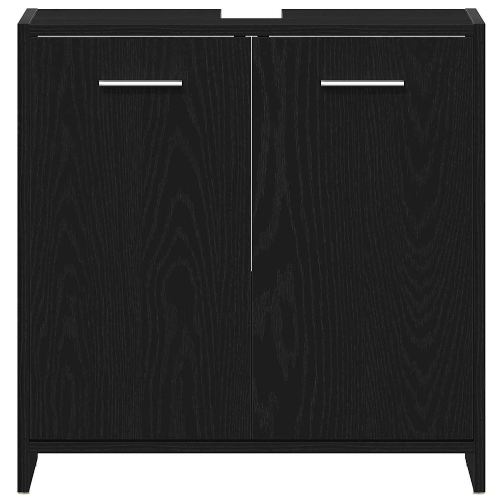 Bathroom sink cabinet black oak engineered wood