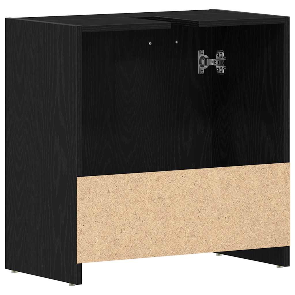 Bathroom sink cabinet black oak engineered wood