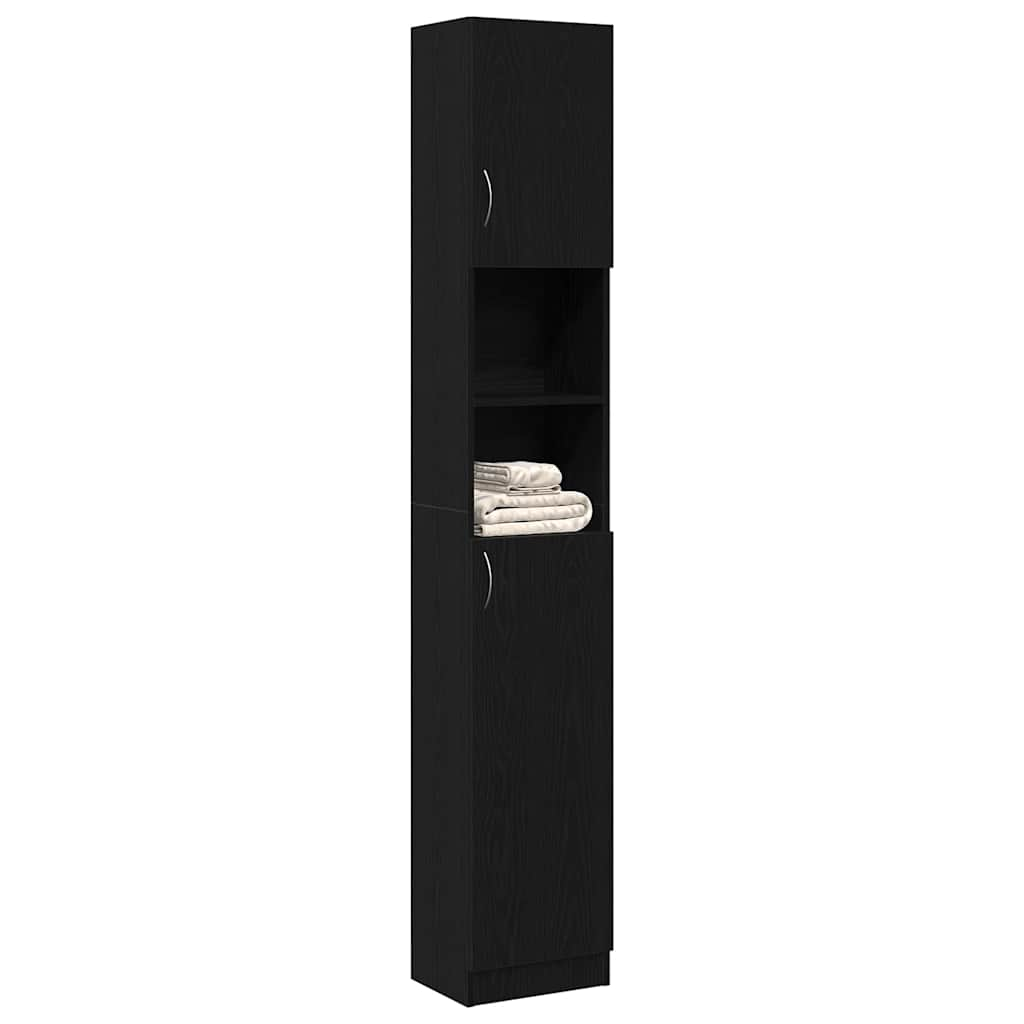 Black oak bathroom cabinet 32x25.5x190 cm processed wood