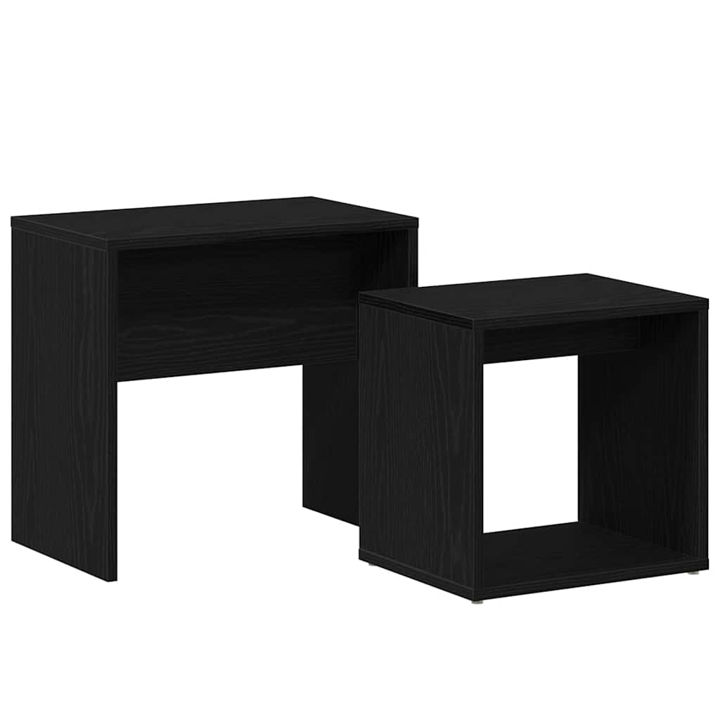 Coffee tables, 2 pcs., black oak, composite wood