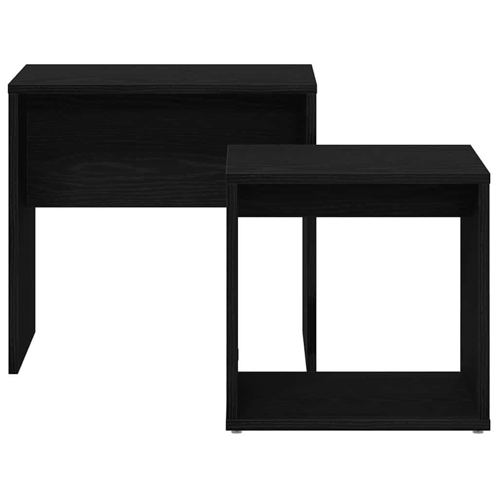 Coffee tables, 2 pcs., black oak, composite wood