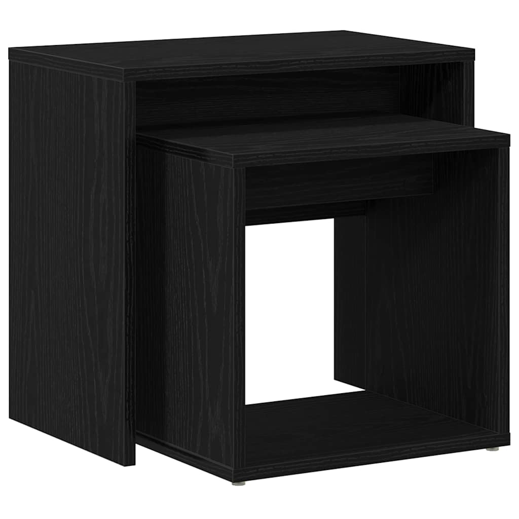 Coffee tables, 2 pcs., black oak, composite wood