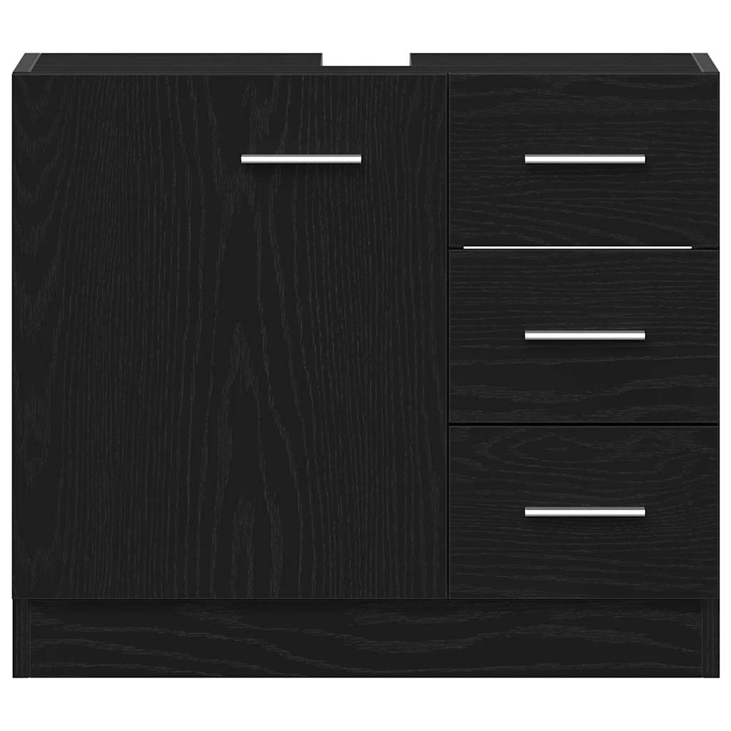 Sink cabinet Black oak 63x30x54 cm Engineered wood