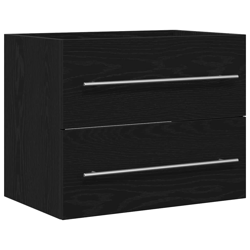 Bathroom sink cabinet black oak engineered wood