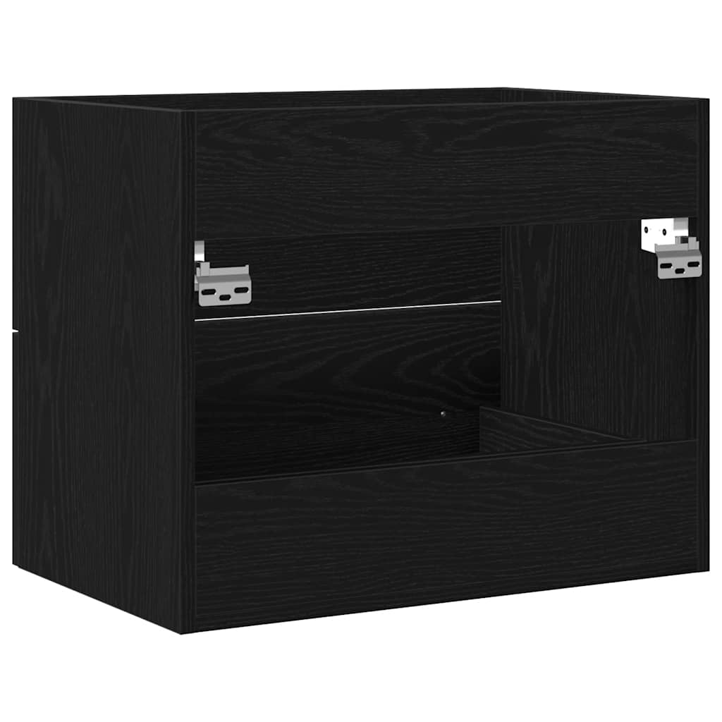 Bathroom sink cabinet black oak engineered wood